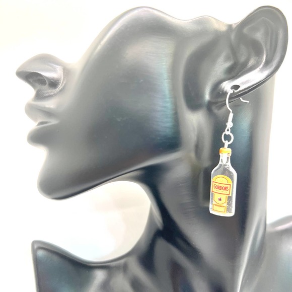 Gordons Gin Earrings - Alcohol Earrings - New Years Earrings - Party Earrings - Picture 7 of 8